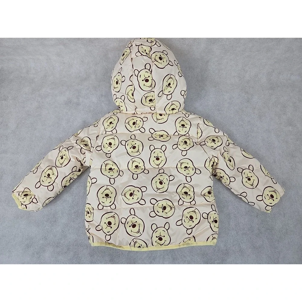 Winnie The Pooh Puffer Jacket Girl Boy Size 18M Honey With Hood Winter Coat‎ NWT